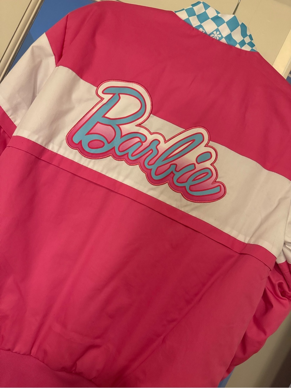 Spirit Halloween Barbie Hot Pink & White Retro Jacket with Blue Accents - Picture 5 of 5